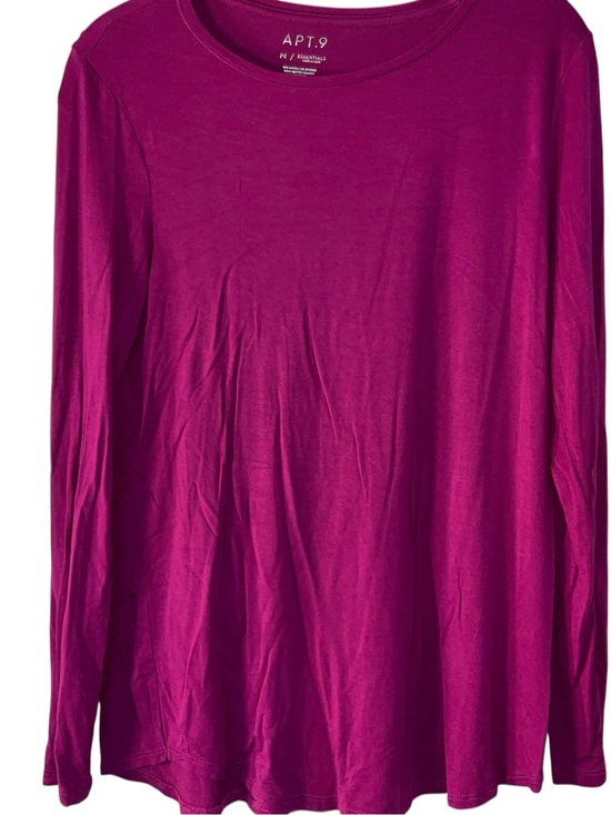 Apt. 9 Tops - Apt. 9 Long Sleeve Crewneck Top - Fuchsia
